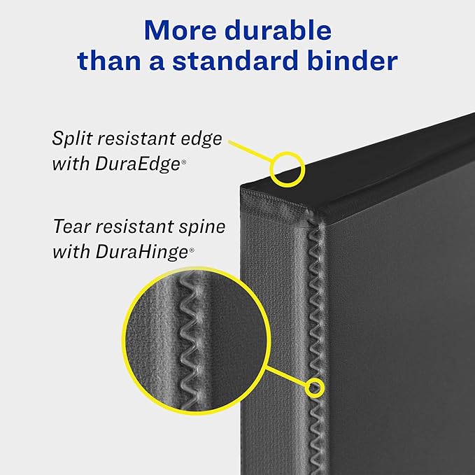 Avery Heavy-Duty View 3 Ring Binder, 1.5 Inch EZD Rings, Great for Portfolios, Office, School Notebooks, and More, 1 Mint Binder (79271) (Pack of 2)