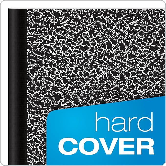 Oxford Marble Composition Book, 9 3/4 X 7 1/2 Inches, Wide Rule, Paperback, 100 Sheets, White (63795)
