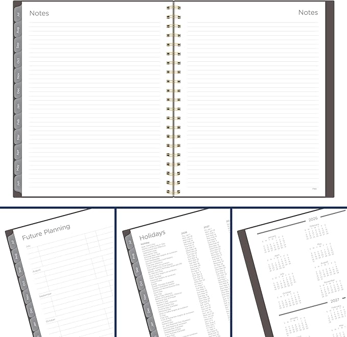 Mead Planner 2026-2027 Weekly & Monthly Academic 15-Month April-June, 8.5" x 11", Ground Coffee (CAW62004) (Pack of 12)