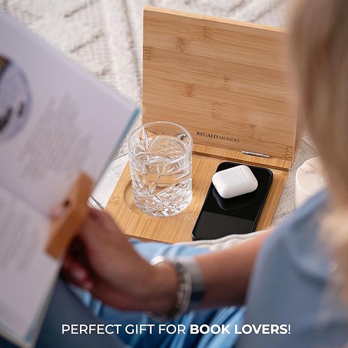 Bamboo Triangle Book Holder Stand – Perfect for Your Reading Nook – Ideal Gifts for Readers and Bookworms