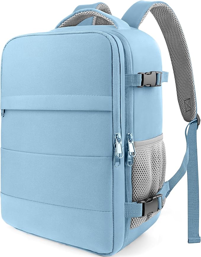 HOTOR Travel Backpack Flight Approved Bag Men Women, Medium Blue | TSA Carry on Luggage, 15.6inch Laptop, Casual Daypack Travel Essentials Nurse Bag for Work, Business, Weekender, College