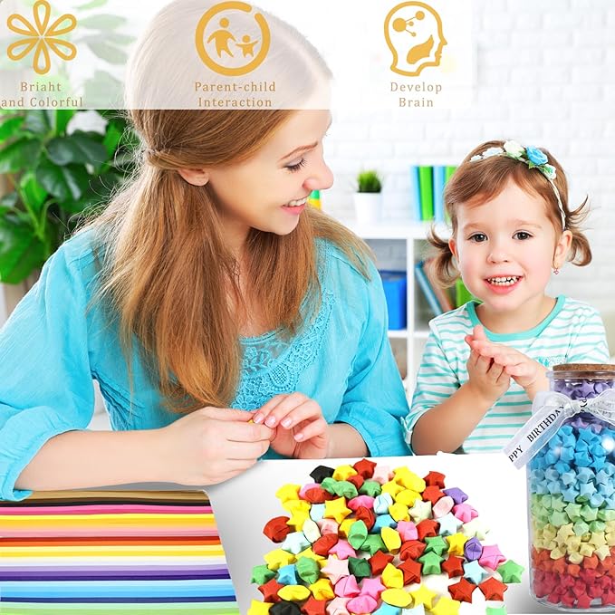 3024 Sheets Origami Paper Star Paper Strips 27 Assortment Color Star Papers Lucky Wish Double Sided Origami Stars Paper Solid Color Diy Hand Art Crafts Gift For Children And Adults (3024)