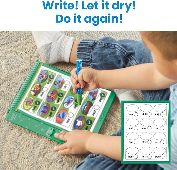 hand2mind Bob Books Rhyming Words Water Workbook, Water Reveal Coloring Book for Toddlers, Mess Free Painting, Learn to Read, Quiet Time Activities for Kids 3-5, Kids Travel Must Haves