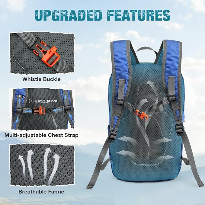 G4Free 18L Lightweight Packable Hiking Backpack for Men Women | Small Foldable Daypack for Travel Camping Trip