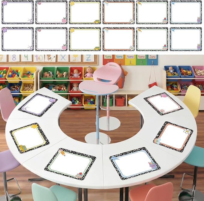 Lincia 12 Pcs Dry Erase Dots Table Stickers for Classroom Classroom Decor Composition Stickers for Whiteboard Wall Decor Removable Dry Erase Circles for School Teacher Supplies
