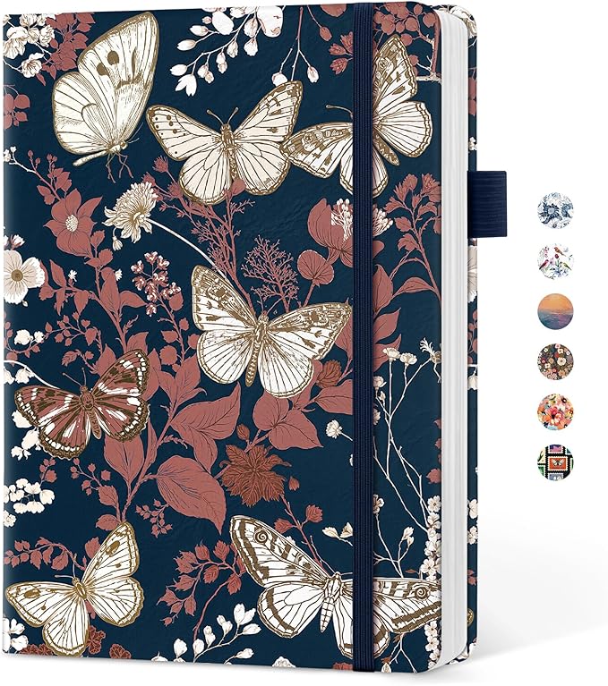 Taja Pretty Lined Journal for Women, Aesthetic Cute Hardcover Leather Journal for Writing, A5 College Ruled Notebook for Work & Note Taking, Perfect for Office School Home, 160 Pages, Golden Flutter