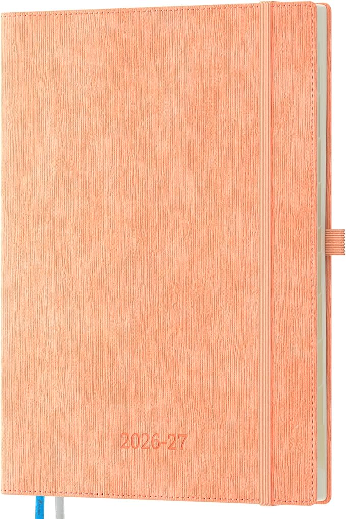 2026-2027 Weekly and Monthly Planner (July 2026–December 2027), 8.5"x11.5", Vertical Layout, 18 Months Agenda with Month Tabs & Pocket, Academic Calendar with Vegan Leather Cover,Pink