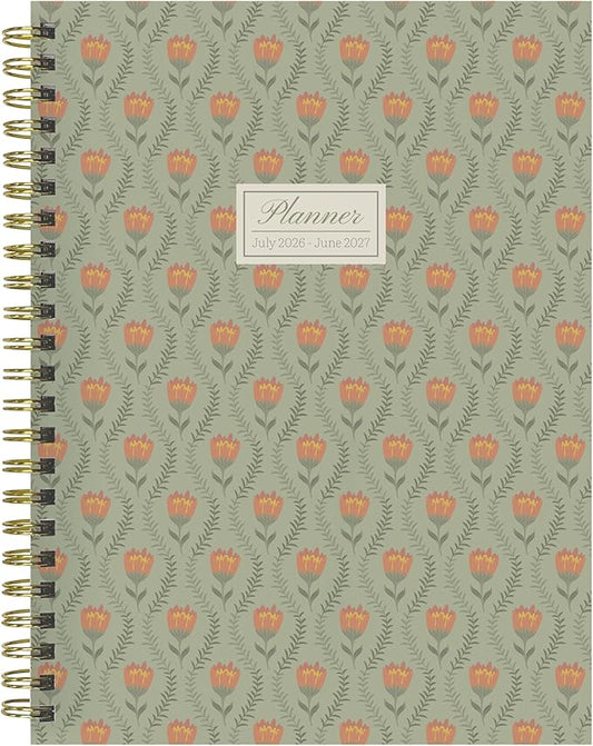 TF Publishing July 2026 - June 2027 Repeated Posies Medium Weekly Monthly Planner - 12 Month Academic Planner 2026-2027 with Durable Cover, Thick Uncoated Paper, and Planning Stickers - 6.5 x 8in