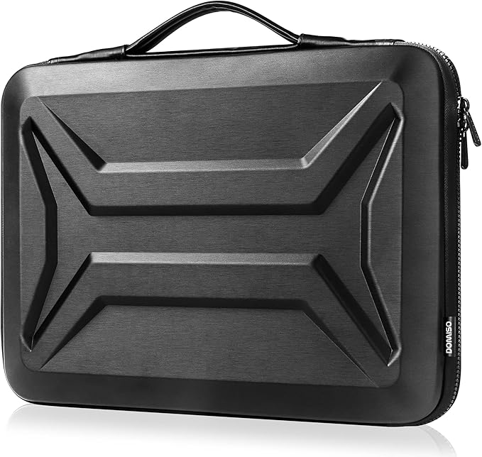 DOMISO 17-17.3 Inch Laptop Hard Case, Waterproof Shockproof Hard Shell Protective Laptop Sleeve with Handle for Dell XPS 17/Lenovo IdeaPad/Acer Aspire/HP Envy 17/LG gram 17, Black