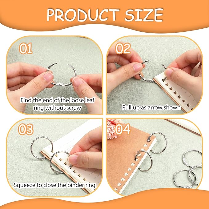 500 Pack 1.2 Inch Loose Leaf Binder Rings 30mm Metal Office Book Rings Office Book Flashcard Ring Metal for Index Cards, Notebooks, Flashcard, Papercards, DIY Crafts, Keychain