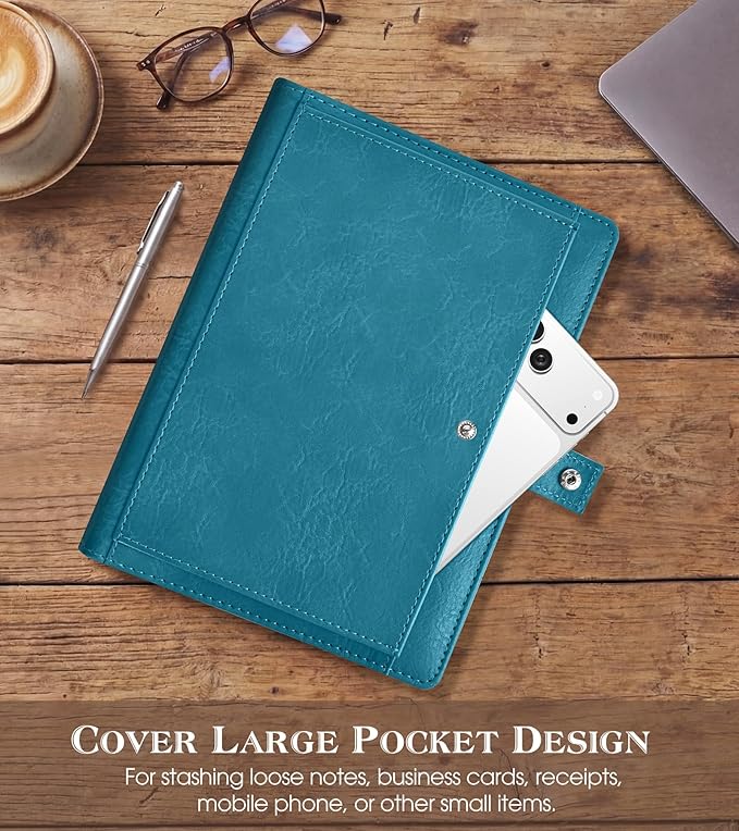 Planner 2026-2027, Academic Weekly and Monthly Calendar Planner from July 2026 - June 2027, Hardcover Leather Daily Agenda Book with Tabs, A5 College School Organizer for Student Teacher, Pacific Green
