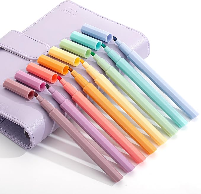 Mr. Pen- Aesthetic Highlighters No Bleed, 8 Pack, Chisel Tip, Cute Bible Highlighters Assorted Colors for Journaling, Highlighting, Underlining, Fast Dry, Back to School Supplies