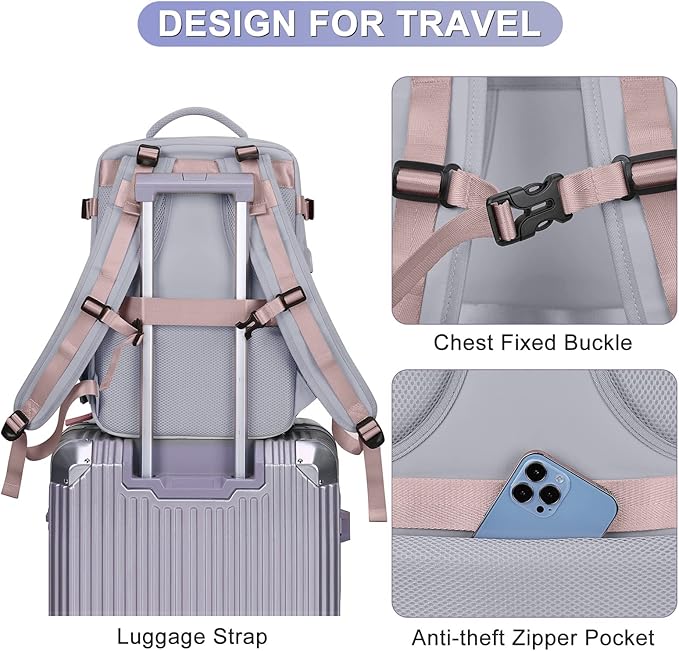 coofay Travel Backpack For Women Airline Approved Carry On Backpack Flight Approved Waterproof Sports Luggage Backpack Casual Daypack Small Hiking Backpack
