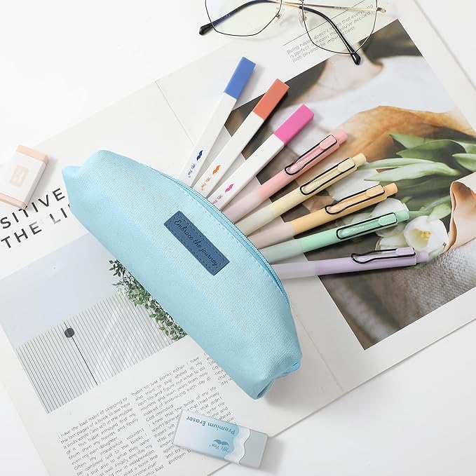 Mr. Pen- Cute Pencil Case Pouch, Multipurpose Canvas Bible Pencil Pouch, Smooth Zipper, Premium Material, Neat Stitches, Ideal for Stationery, Cosmetics, Electronics, School, Office, Travel