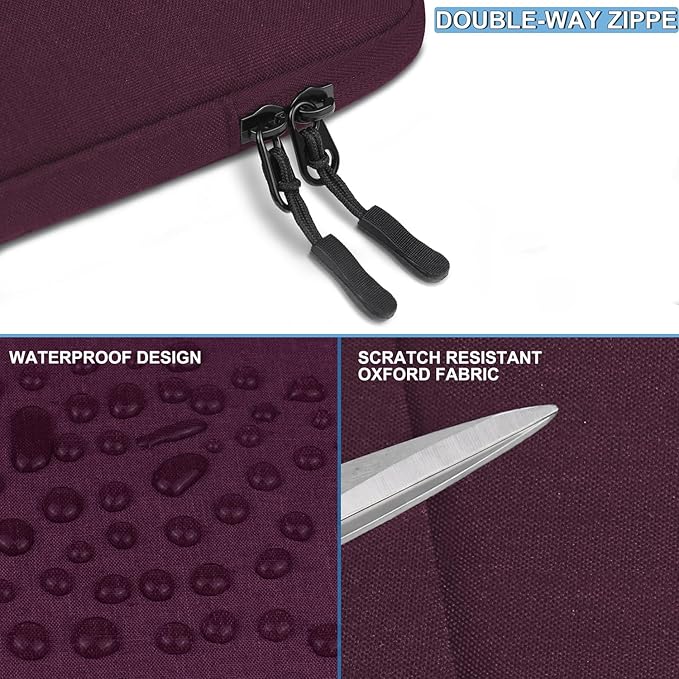 Laptop Sleeve Bag 13.3 inch, Shockproof Protective Computer Cover with Accessories Pocket, Laptop Case Compatible with MacBook Air/Pro 13-13.3 inch, Compatible for MacBook Pro 14 inch, Magenta