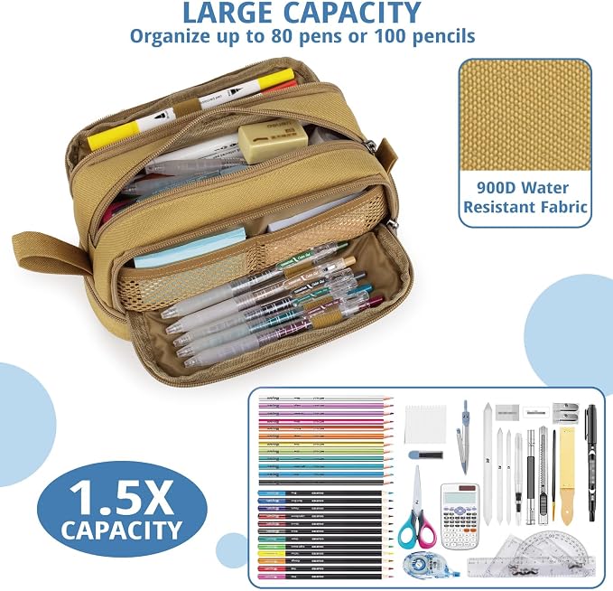 Tactical 4 Compartments Pencil Case for Boy, Large Pen Pouch Bag for School | Tactical Large Capacity Pen Box, 900D Farbic Tool Bag for School College Office Marker Organizer for Boy Kid Men Adult Teen