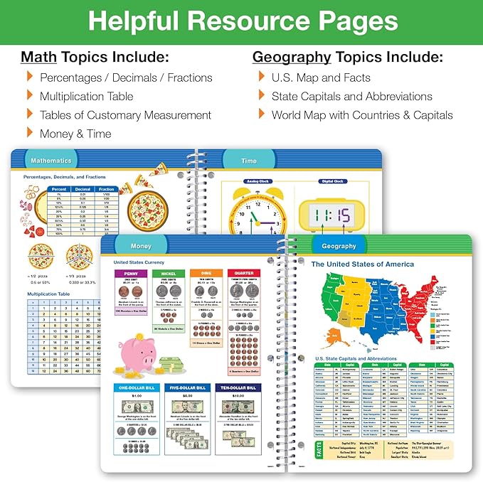 Global Datebooks 2026-2027 Elementary Student Planner 8.5" x 11" - Dated Weekly & Monthly Academic Planner with Ruler/Bookmark & Stickers, Ideal for Homework, Matrix Style, Earth