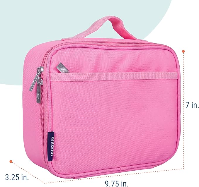 Wildkin Kids Insulated Lunch Box, Keeps Food Hot or Cold, BPA-Free with Mesh Pockets & Easy-Clean Lining – Ideal for School, Travel & Daycare – Flamingo Pink