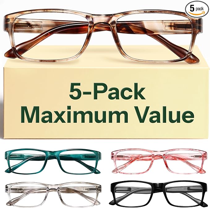 Gaoye 2.75 Professional Reading Glasses for All Day - Computer Readers with Blue Light Protection - Value Pack