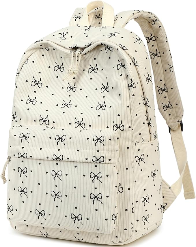 BTOOP School Backpack for Teens Large Corduroy Bookbag Lightweight 15.6 inch Laptop Bag for Girls Women Casual High School College
