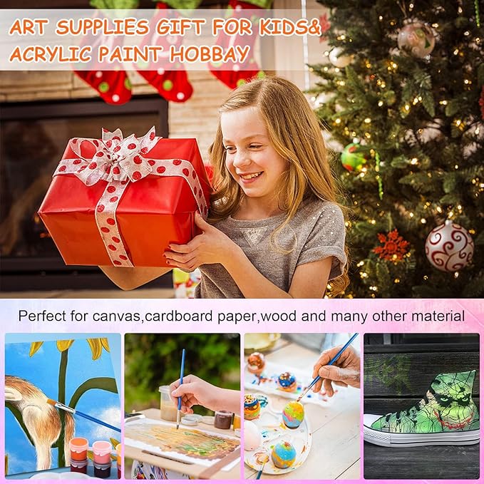 30 Pack Mini Acrylic Paint Set,12 Colors Acrylic Paints Strips for Kids&Adults Craft Paint,420 PCS Kids Painting Kit Container Strips Storage, Perfect for Home Birthday Classroom Party Favors……