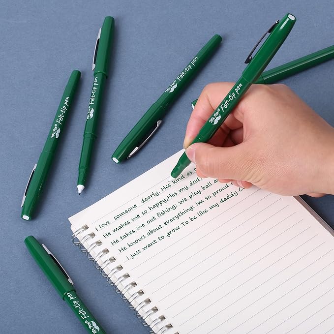Mr. Pen- Felt Tip Pens, 36 Pack, 0.7 mm, Green Felt Tip Pens Bulk, Fast Dry, No Smear, Planner Markers for Underlining, Writing, Drawing, Journaling Supplies