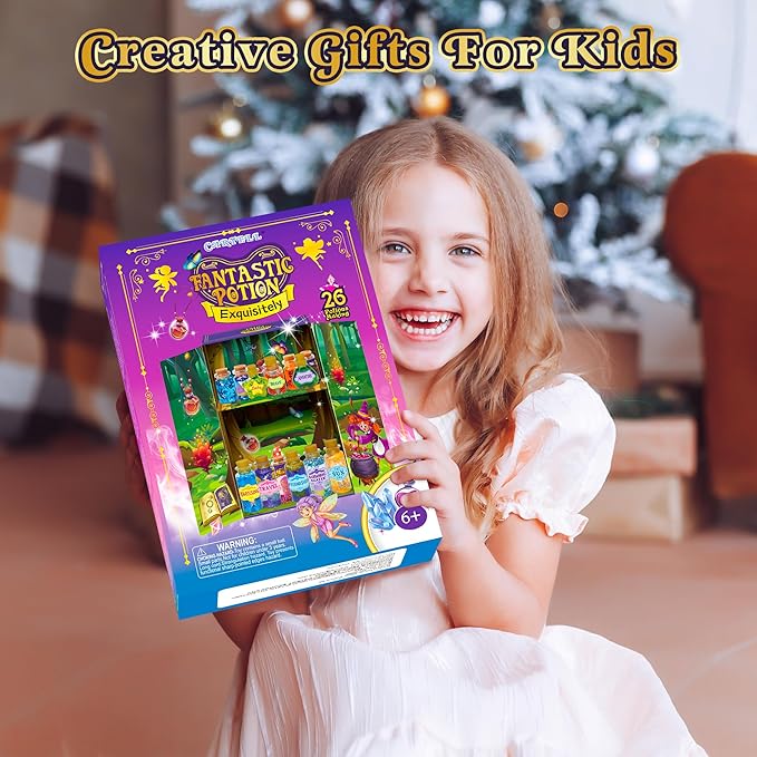 CARTELL Fairy Magic Potions Kit for Kids, Upgraded 26 DIY Mixed Magic Wizard Potion Bottles, Mystery Potions Craft Kit, Christmas Decorations Birthday Gifts for Age 6 7 8 9 10+ Year Old Girls Boys