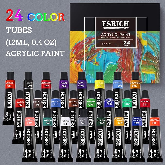 Acrylic Paint Set,57 PCS Professional Painting Supplies with Paint Brushes, Acrylic Paint, Easel, Canvases, Painting Pads，Palette, Paint Knife, Brush Cup and Art Sponge for Hobbyists and Beginners