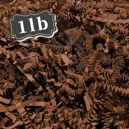 ZEBMOON 1 LB Brown Crinkle Cut Paper Shred Filler Great for Gift Wrapping, Basket Filling, Birthday, Wedding, Halloween, Thanksgiving, Christmas Day, New Year Party Decorations Filling Supplies