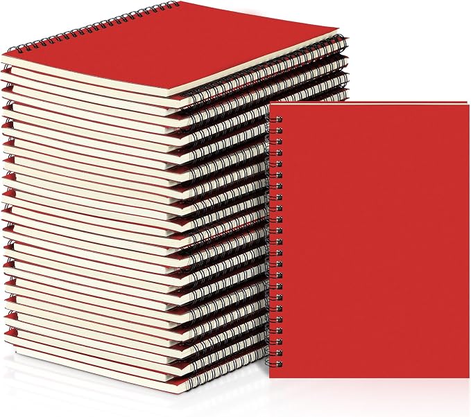 Yahenda 36 Pcs Spiral Notebooks, 1 Subject, Wide Ruled, Red