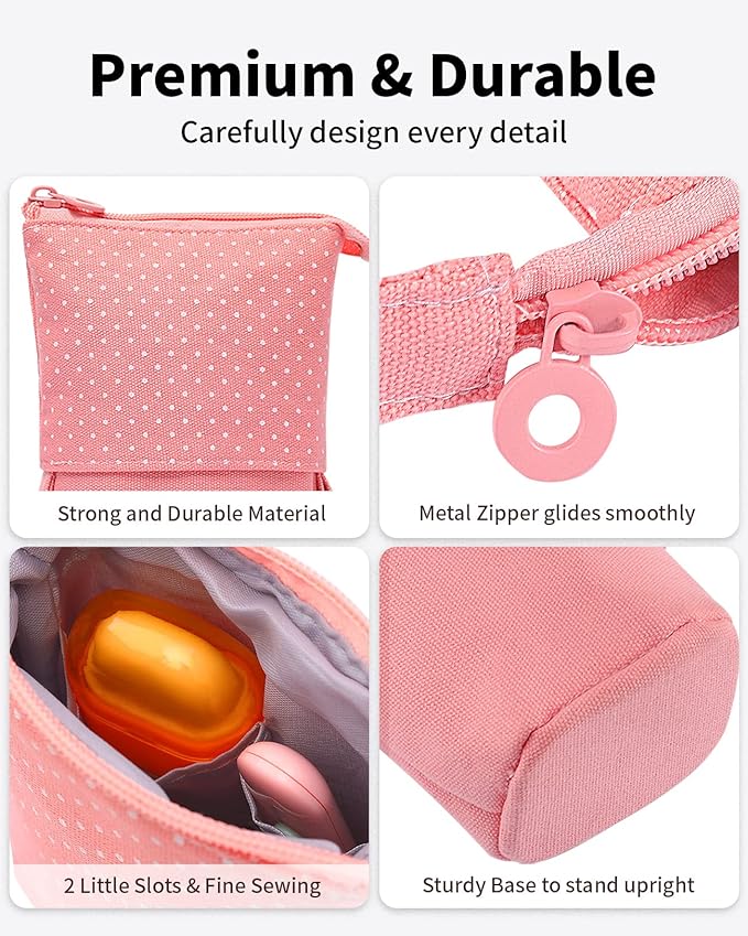 Sooez Standing Pencil Case, Cute Stand up Pencil Pouch, Telescopic Pen Pouch, Portable Pencil Holder, Cute Stand up Pencil Case, Spacious Pencil Pouch Bag for School Office Supplies, Orange