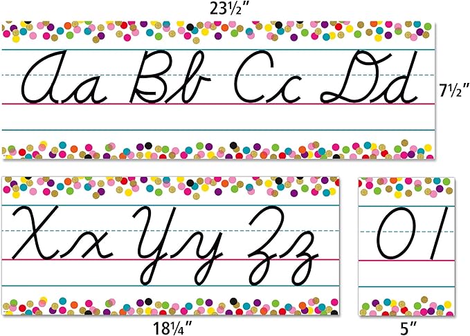 Teacher Created Resources Confetti Cursive Writing Bulletin Board (TCR8764)