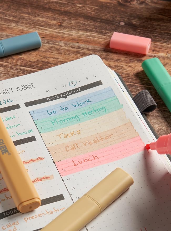 BLIEVE Bible Highlighters No Bleed Through, Chisel Tip, 5 Pack | No Smear, Quick-Dry, Aesthetic Cute Pastel Colors For Bible & Journaling (Vintage Edition)