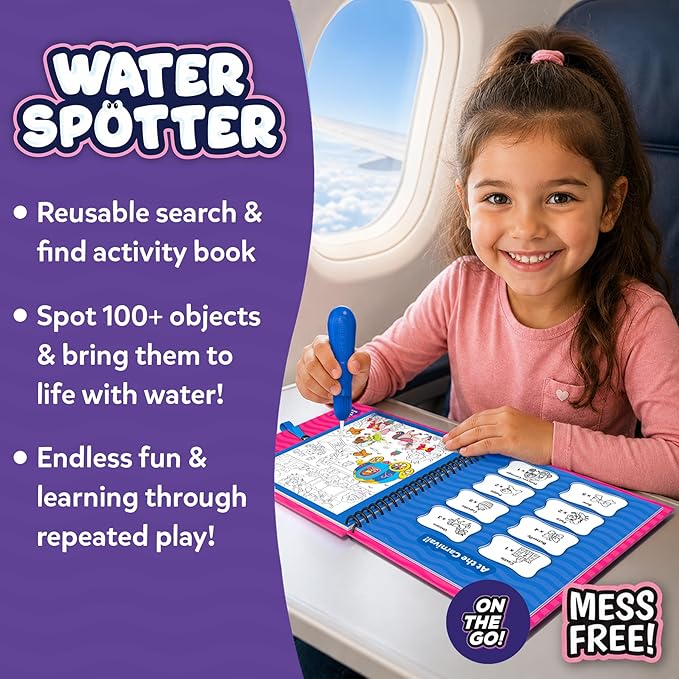 Skillmatics Reusable Search & Find Book – Water Spotter, Mess-Free, Fun Learning Activity, Unicorns & Princesses, Travel Toy, Gifts for Kids Ages 4, 5, 6, 7, 8