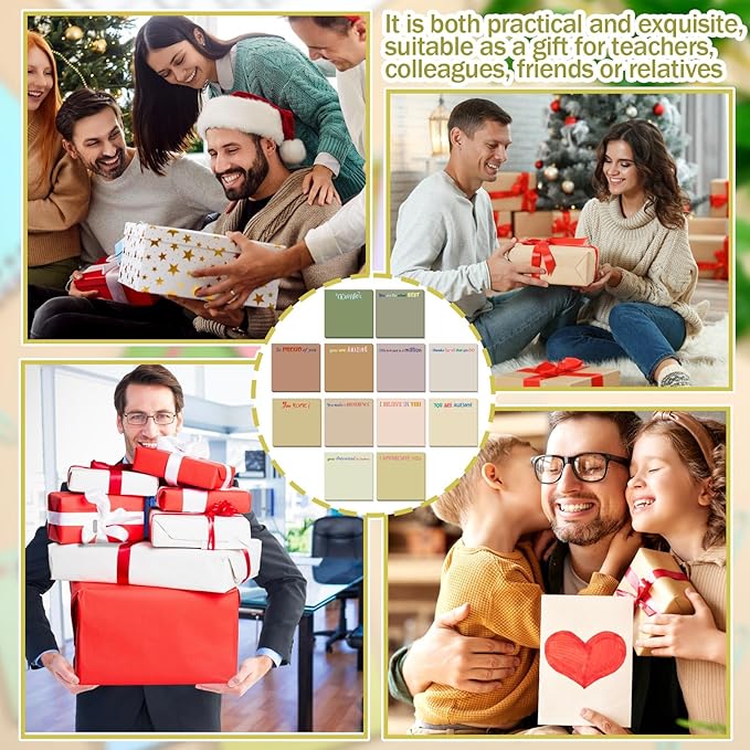 Yinder 24 Pcs Inspirational Sticky Notes Cute Motivational Sticky Notes Pad End of Year Employee Appreciation Gifts Bulk for Teacher Nurse Coworkers Office Supplies 3 x 3'' (Thank You,Boho)