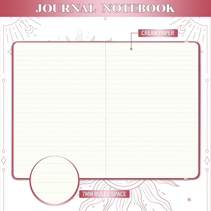Artfan Ruled Notebook/Journal – Premium Thick Paper Faux Leather Classic Writing Notebook with Pocket + Page Dividers Gifts, Banded, Large, 144 Pages, Hard Cover, Lined (5.8 x 8.4) - Red