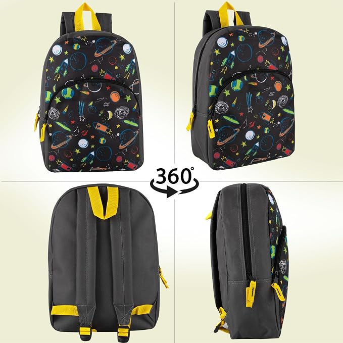 Trail maker 15 Inch Kids Backpacks for Boys & Girls | Preschool, Kindergarten, Elementary School Backpacks with Adjustable, Padded Straps (Stellar Space)