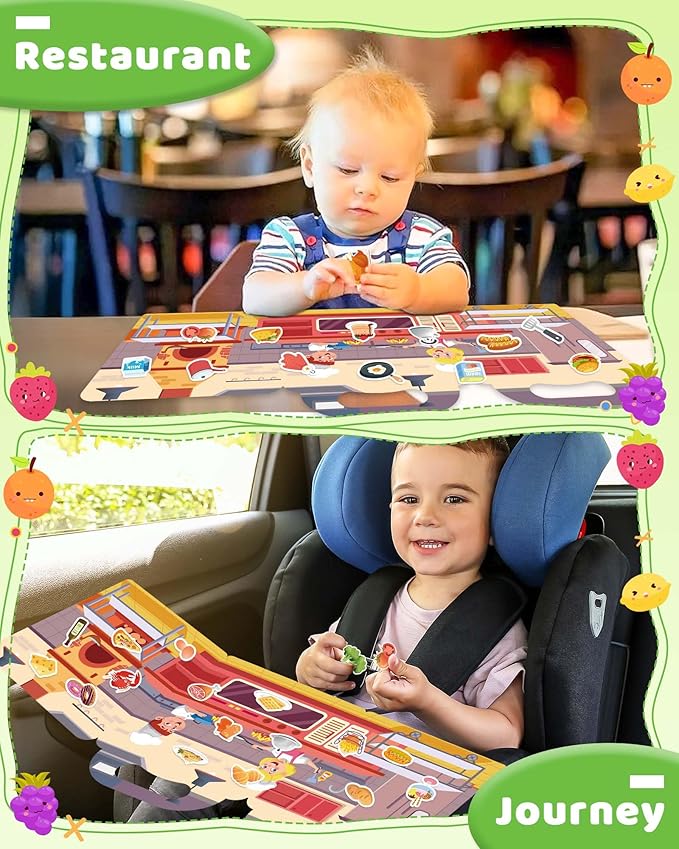 Benresive Reusable Sticker Book for Toddlers, Travel Stickers for Kids, Toddler Crafts Activities Toys, Birthday Gifts for Boys & Girls - Kitchen