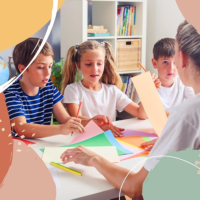 AIMI Construction Paper 100 Sheets Assorted Colors Bulk for School Supplies A4 Copy Paper Classroom Supplies Elementary Great for Arts Painting Coloring Drawing Creating Crafts