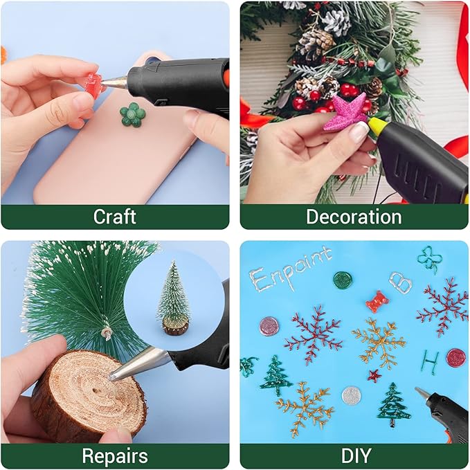 ENPOINT Glitter Color Hot Glue Sticks Full Size, 8" Long x 0.43" Dia 36 Pack Hot Melt Glue Sticks Bulk, Adhesive Glue Sticks Standard for Crafting DIY Art School Gluing Project Repair Sealing