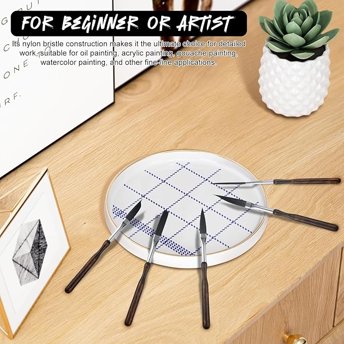 5 Pcs Pinstriping Brush Long Liner Brush Scroll Sword Dagger Striper Professional Travel Art Paintbrushes Paint Brushes High Performance Striping Brushes