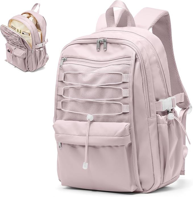 suwasp College Backpack for Women, Waterproof Laptop Backpack Fits 15.6 Inch Laptop, School Bookbag with Water Bottle Pocket, Anti Theft Work Backpack for College, Travel, Commuter,