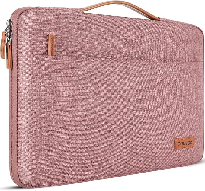 DOMISO Laptop Case Sleeve Protective Cover Compatible with MacBook Air 13 M4 M3 M2,MacBook Pro M2 M1,iPad Air/Pro,13 inch Dell,Lenovo, HP,Asus,Waterproof Computer Cases Bag with Handle,Pink