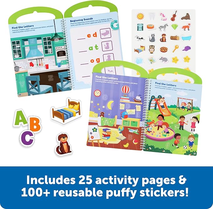 Learning Resources Skill Builders Smart Stickers Letters & Phonics, Alphabet Stickers, Reusable Sticker Book, Preschool Classroom Must Haves, Homeschool Supplies, Montessori Busy Book