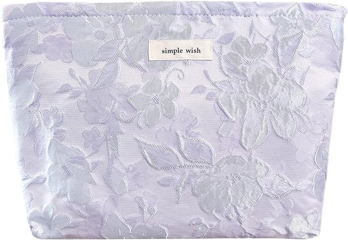 STARDW Aesthetic Floral Makeup Bag Cute Small Cosmetic Bags for Women Girls, Travel Toiletry Bag Large Capacity Zipper Makeup Pouch, Purse Organizer Pouches