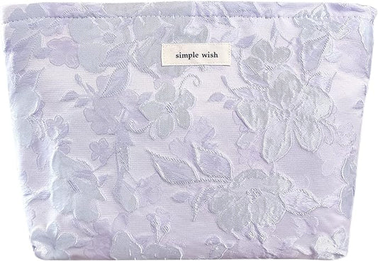 STARDW Aesthetic Floral Makeup Bag Cute Small Cosmetic Bags for Women Girls, Travel Toiletry Bag Large Capacity Zipper Makeup Pouch, Purse Organizer Pouches