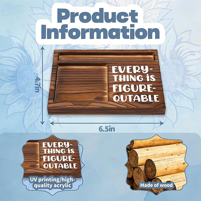FOUGSTA Funny Office Gifts for Coworker, Gag Office Gifts for Coworker, Funny Desk Decor Gift for Coworker,Wooden Notepad Pen Holder With Funny Quotes,16.5 x 12 x 1.5 cm,XXN11