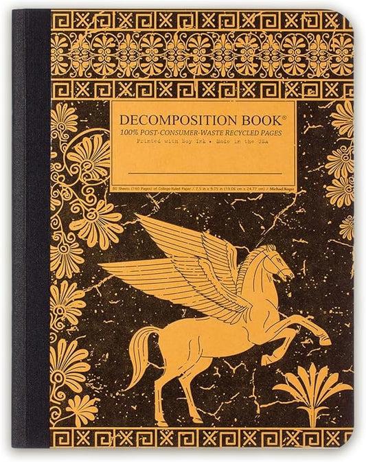 Decomposition Pegasus College Ruled Composition Notebook - 9.75 x 7.5 Journal with 160 Lined Pages - Notebooks for School Supplies, Home & Office - 100% Recycled Paper - Made in USA