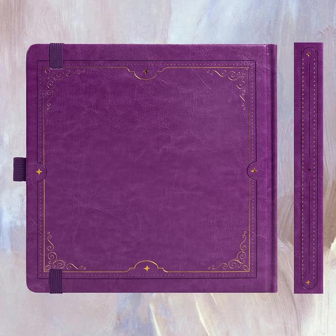 TIEFOSSI Tree of Life Journal, Square Dotted Journal for Women Men, Dot Aesthetic Notebook with 160 Numbered Pages, Hardcover Vegan Leather Journals with Bookmark, 160 GSM Thick Paper, 8 x 8 IN