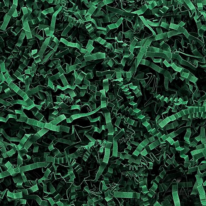 1LB Crinkle Cut Paper Shred Filler for Gift Box Bag and Basket On Holidays(Green)